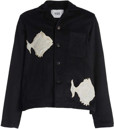 BODE Black Long Sleeve Louie With Fish Details