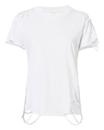 Nsf Anderson Distressed Cotton T-shirt In Cream