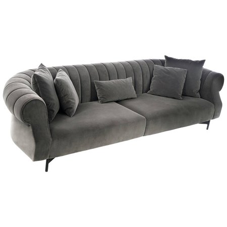 Contempo Curved Sofa, Grey Velvet Sofa by Maurizio Manzoni - Ready to Ship For Sale at 1stdibs