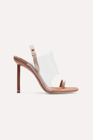 Kaia Pvc And Suede Slingback Sandals - Neutral