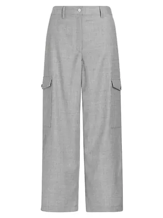 Shop Theory Cropped Wool Cargo Pants | Saks Fifth Avenue