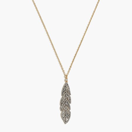 J.Crew Factory: Crystal Feather Necklace For Women