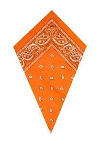 Orange Paisley Bandana Cotton Head Neck Scarf | eBay