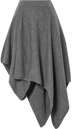 Asymmetric Cashmere Skirt - Gray