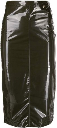 glossy effect pencil skirt