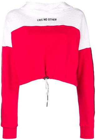 two-tone cropped hoodie