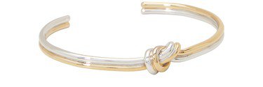 Knot double bracelet in gilded brass and rhodium