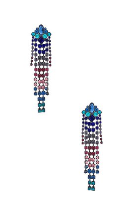 Rebecca Minkoff Gemma Crystal Fringe Earrings in True Multi | REVOLVE