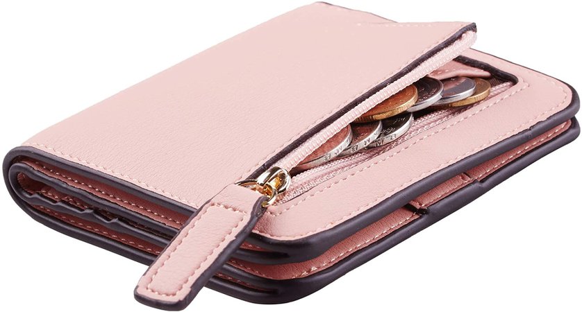 Amazon.com: Toughergun Womens Rfid Blocking Small Compact Bifold Luxury Genuine Leather Pocket Wallet Ladies Mini Purse with ID Window (09 ReNapa Pink Lotus) : Clothing, Shoes & Jewelry