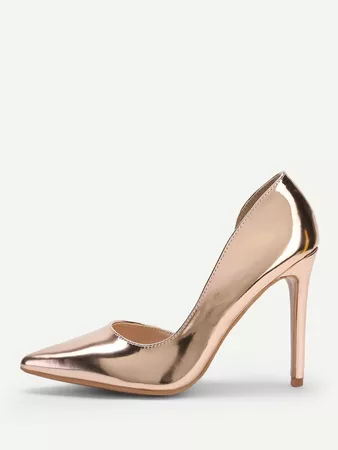 Metallic Pointed Toe Stiletto Heels | SHEIN USA