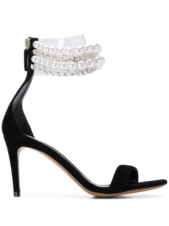 Black Alexandre Vauthier Embellished Sandals | Farfetch.com