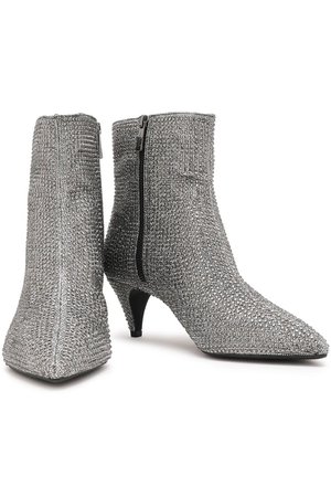 Silver Blaine crystal-embellished metallic mesh ankle boots | Sale up to 70% off | THE OUTNET | MICHAEL MICHAEL KORS | THE OUTNET