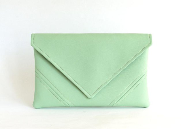 Mint Clutch Purse Vegan Bag Bridesmaid Clutch Bag Gift For Her | Etsy