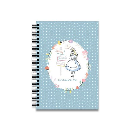 Alice in Wonderland Blue Dots A4 Notebook