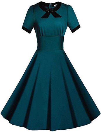 Viwenni Women's Scoop Neck Vintage Casual 1950'S Retro Bridesmaid Dress at Amazon Women’s Clothing store: