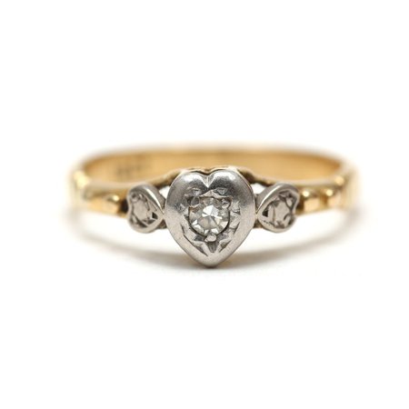 18k Diamond Sweetheart Ring | Etsy