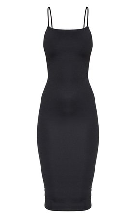 Black Strappy Midi Dress | Dresses | PrettyLittleThing
