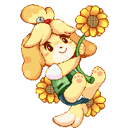 animal Crossing Isabelle pixel yellow cute flower