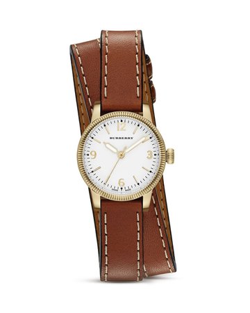 Burberry brown leather bracelet watch