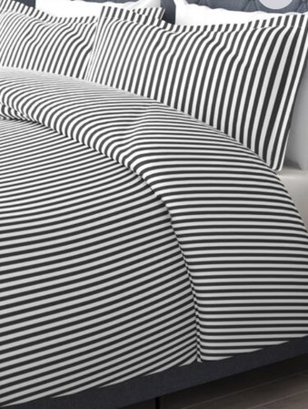 black and white striped comforter