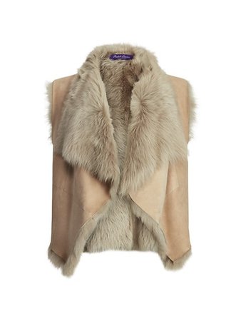 Ralph Lauren Collection Cassie Reversible Suede & Shearling Vest | SaksFifthAvenue
