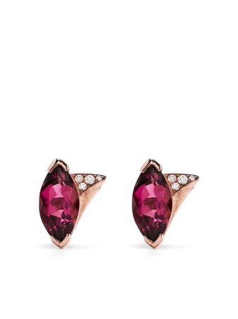 Shaun Leane 18kt Rose Gold Tourmaline Diamond Earrings - Farfetch