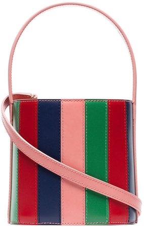 Staud multicoloured bisset leather bucket bag