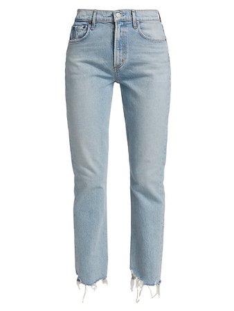 Shop AGOLDE Merrel High-Rise Slim-Straight Jeans | Saks Fifth Avenue