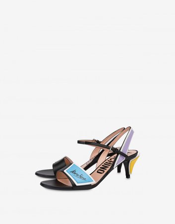 Slice Calfskin sandals | Moschino Official Online Shop
