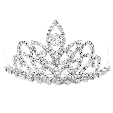 Mini Tiara Hair Comb Crystal Princess Crown (Silver) – Rosemarie Collections