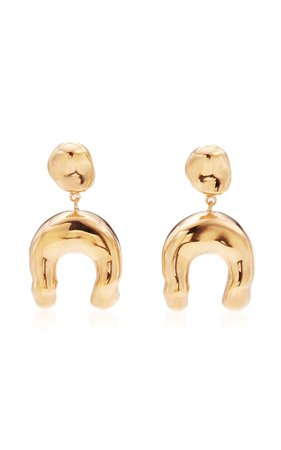 Wishbone Gold Vermeil Drop Earrings by AGMES | Moda Operandi