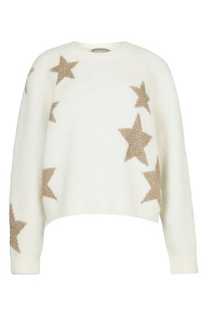ALLSAINTS Metallic Star Alpaca & Wool Blend Sweater | Nordstrom