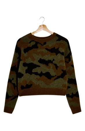 Topshop Camouflage Crewneck Sweater | Nordstrom