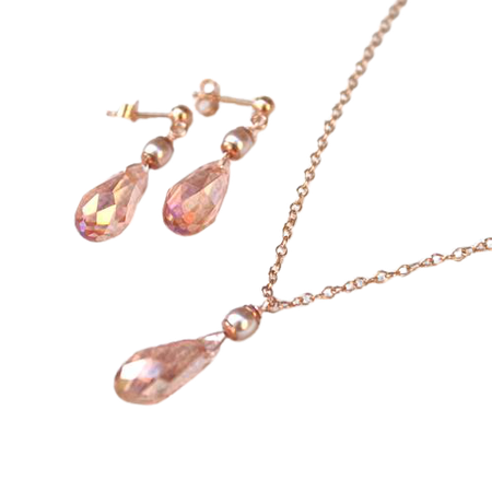 Rose Gold Earrings and Necklace
