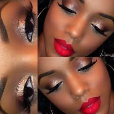 red lipstick makeup looks black girl - Google Search