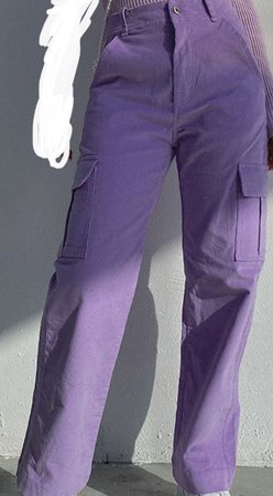 purple oversized jeans