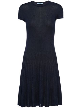 Prada short-sleeve Silk Knitted Dress - Farfetch