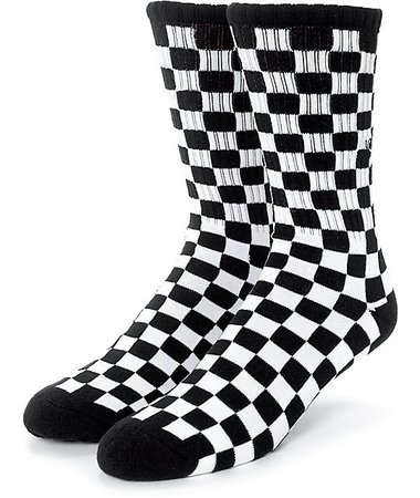 Vans Black & White Checker Crew Socks | Zumiez