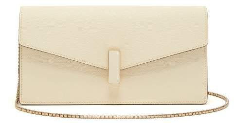 Iside Grained Leather Clutch - Womens - White