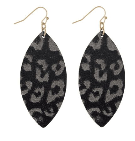 Earrings - Leopard Black & Silver teardrops – SidePony Boutique