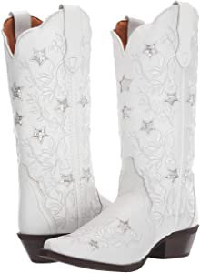 Amazon.com | Laredo Womens White Cowboy Boots Leather Snip Toe 7.5 M | Mid-Calf