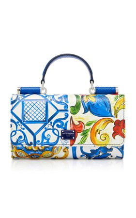 Printed Textured-Leather Wallet Bag by Dolce & Gabbana | Moda Operandi