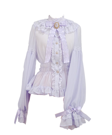 classic chiffon blouse (lavender) - angelic pretty