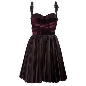 Purple & Black Velvet Skater Dress