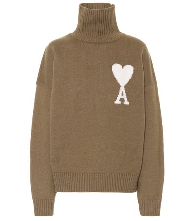 Merino Wool Turtleneck Sweater - AMI | Mytheresa