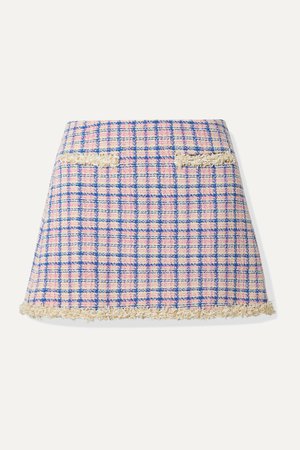 Ivory Frayed checked cotton-tweed mini skirt | THE Marc Jacobs | NET-A-PORTER