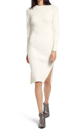 Lulus Snuggle Pretty Mock Neck Long Sleeve Midi Dress | Nordstrom