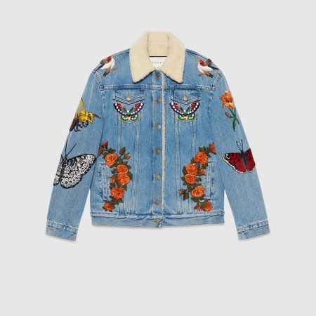 Gucci: Embroidered denim jacket