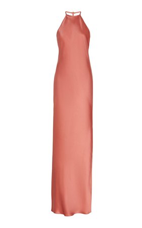Open-Back Satin Column Gown by Brandon Maxwell | Moda Operandi