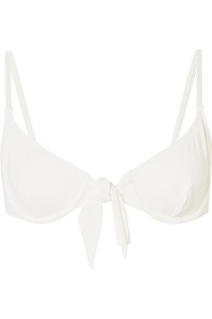 Solid & Striped | + RE/DONE The Nantucket knotted ribbed underwired bikini top | NET-A-PORTER.COM